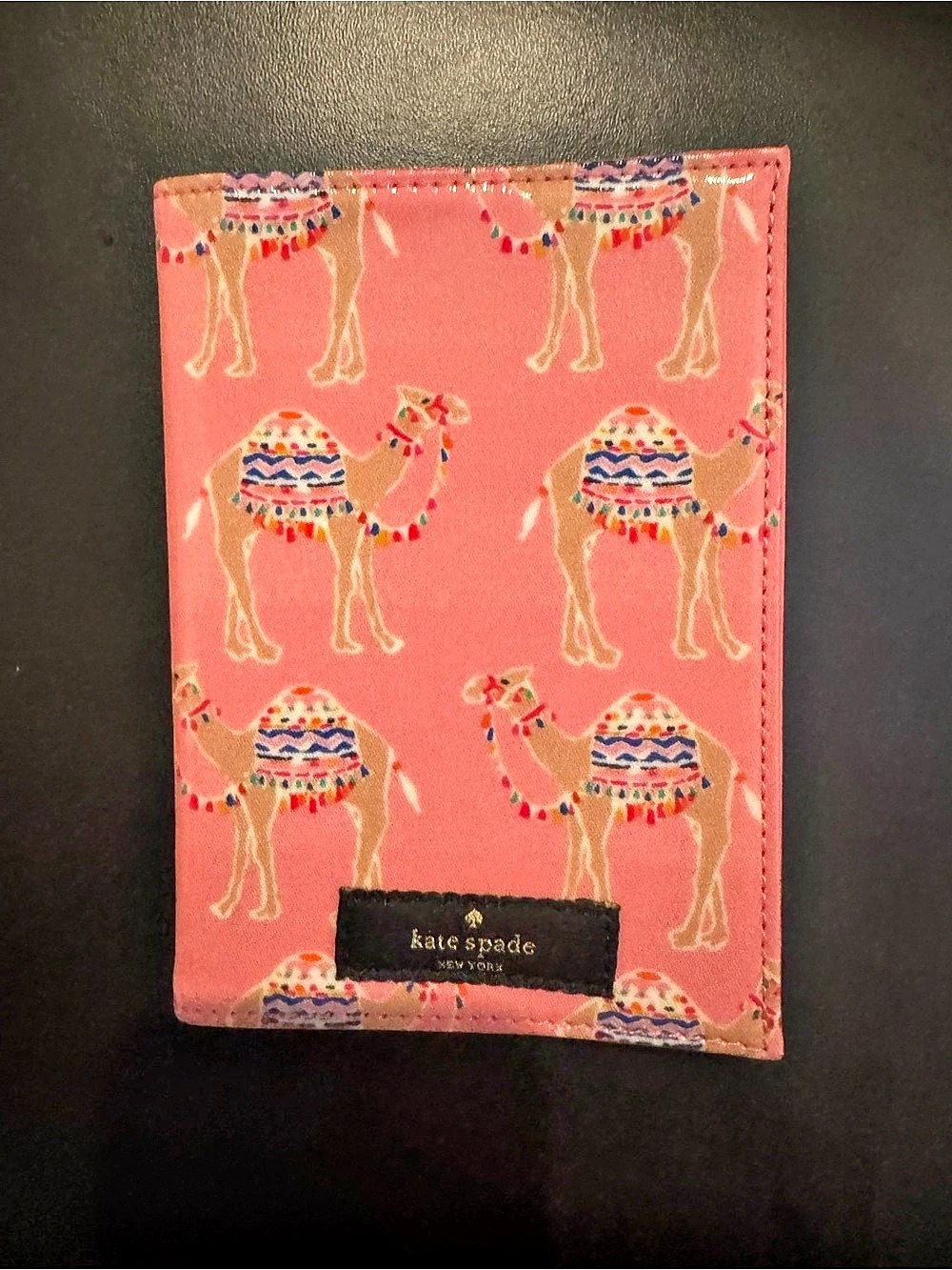 Kate Spade New York Pink Camel Print Passport Holder